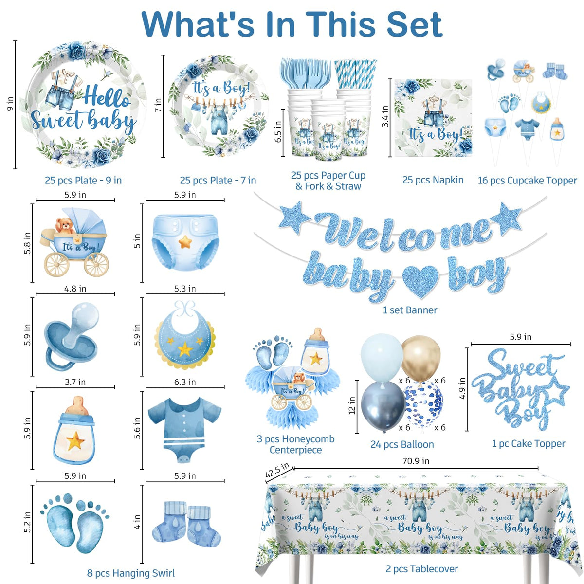 Cocomigo welcome baby boy banner brightens the party backdrop