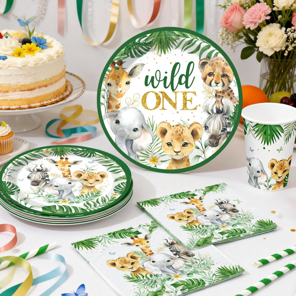 Cocomigo Wild One cake topper serves as a focal point on the cake