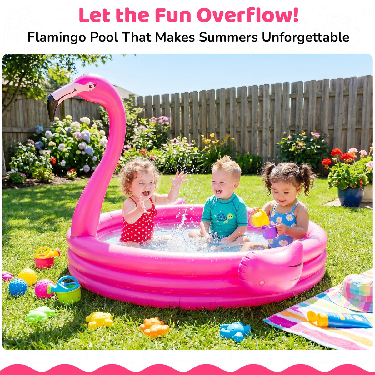 Coconut Float 48-inch kiddie pool in use by kids for splash time