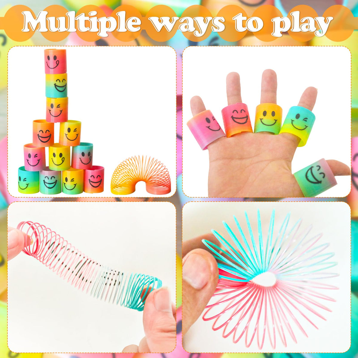 Cocurb smiling-face color springs offer visual appeal and playful stress-relief for kids.