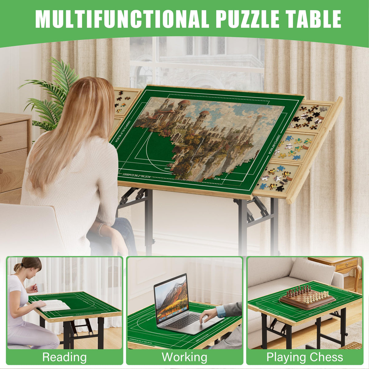 Codace puzzle table with drawers makes an ideal gift for puzzle lovers.