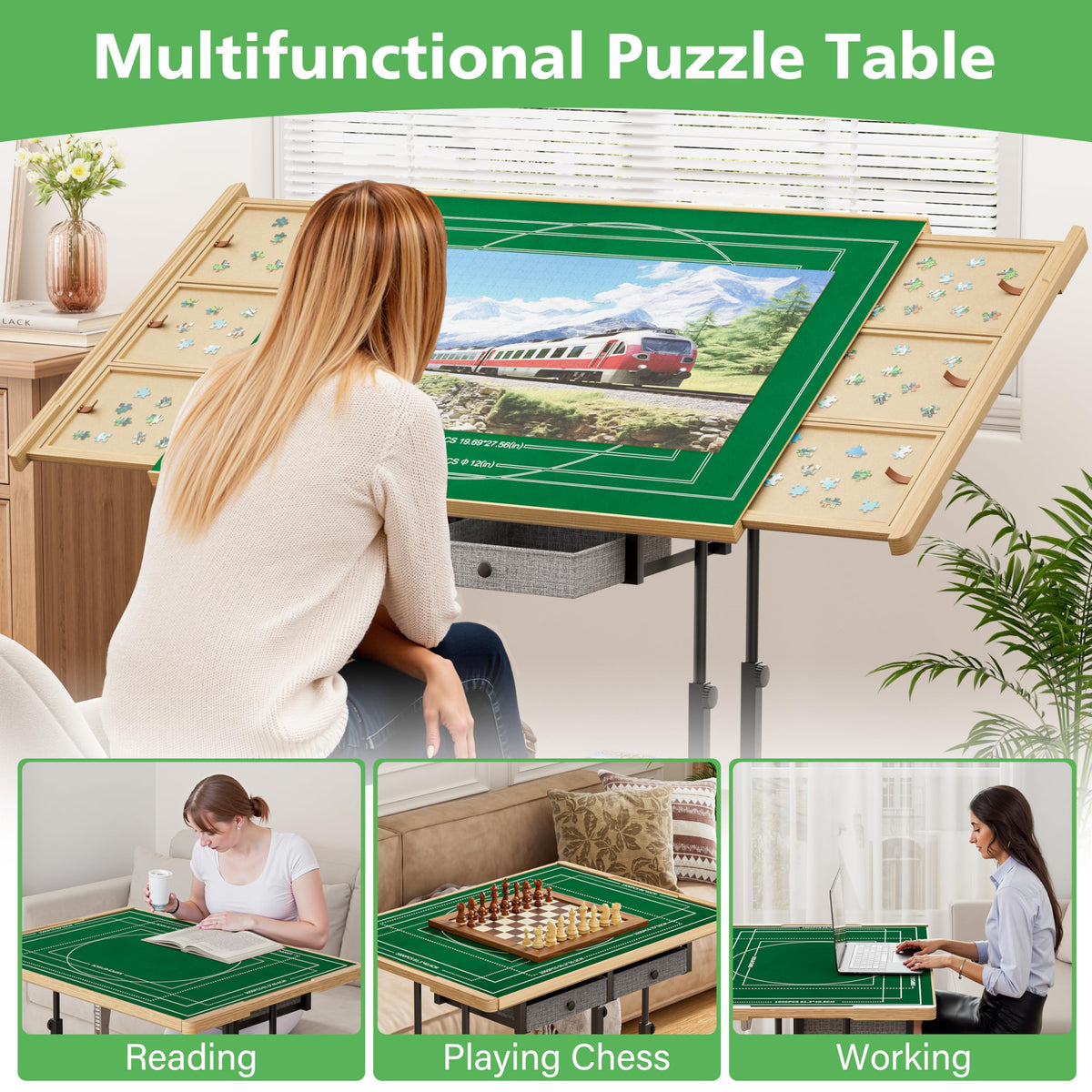 CODACE puzzle table ready for quick assembly in about 20 minutes