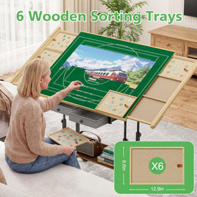 CODACE puzzle table with trays keeps pieces sorted by color or edge