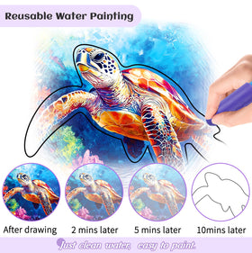 Codonen memory-care art book features water-activated color reveal to engage focus.