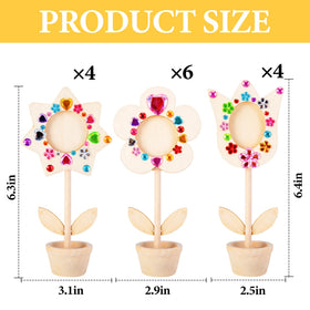 Codree style B paintable wood flower photo holder for DIY accents.
