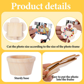 Codree style C paintable wood flower photo holder inviting custom colors.