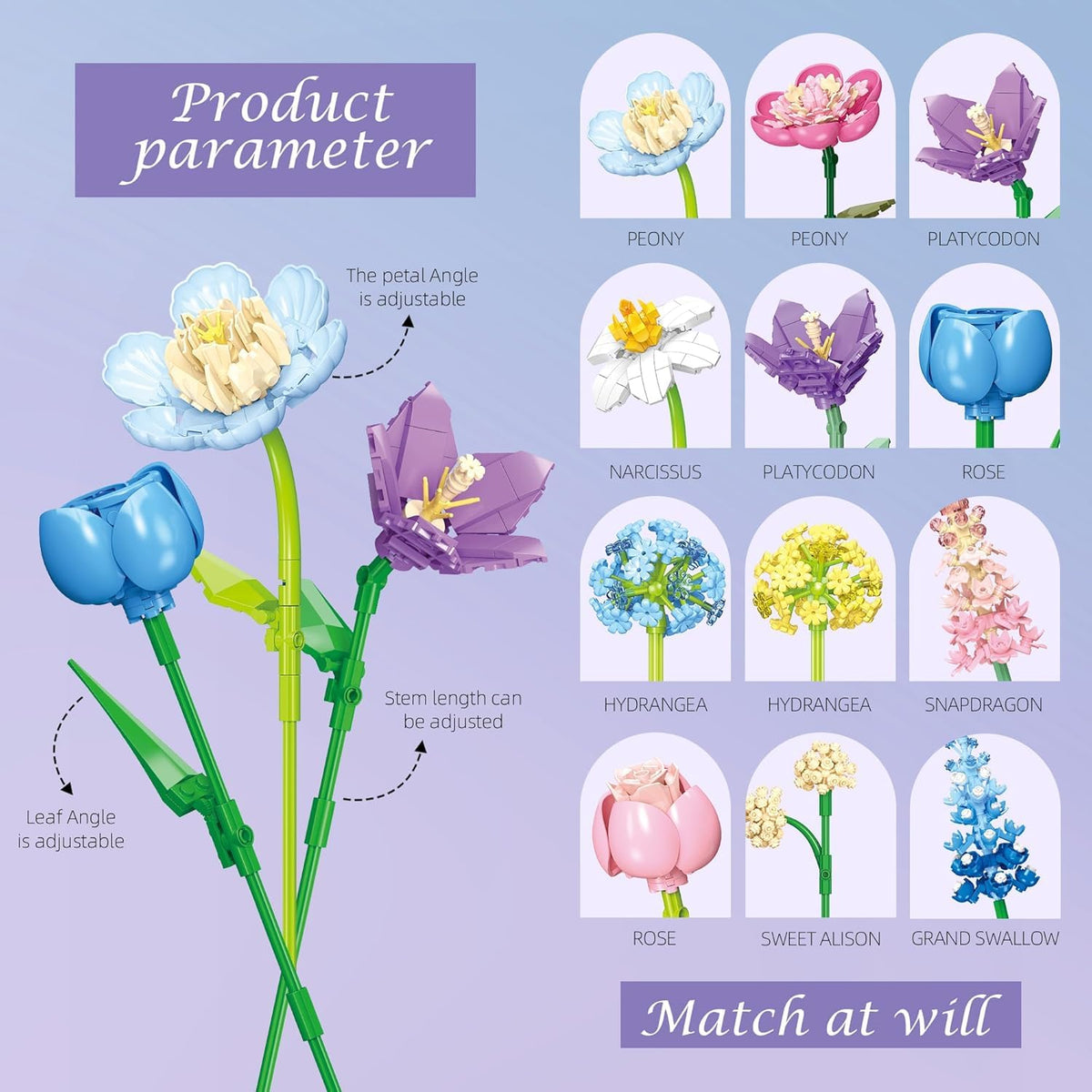 Cogibrix macaron-colors blooms add soft hues for a chic display.