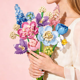 Cogibrix bouquet-building-set room-decor enhances spaces with year-round color.