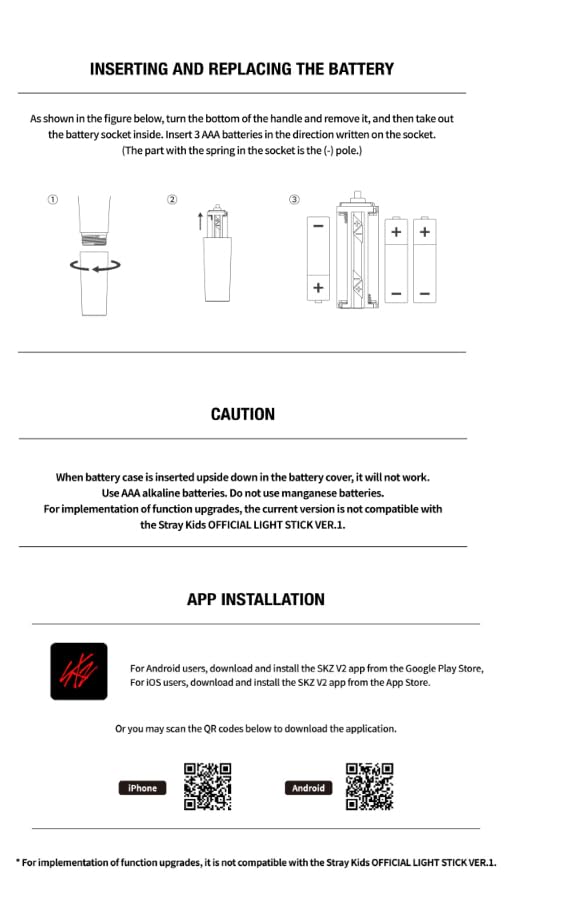 cokodive Stray Kids Official Light Stick Ver.2 compact dimensions for easy storage and transport