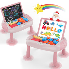 Cokzer drawing board for toddlers in pink and red supports early drawing and learning.
