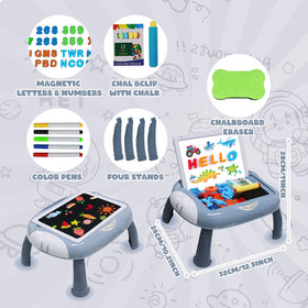 Cokzer double-sided art table for drawing and learning on both sides.