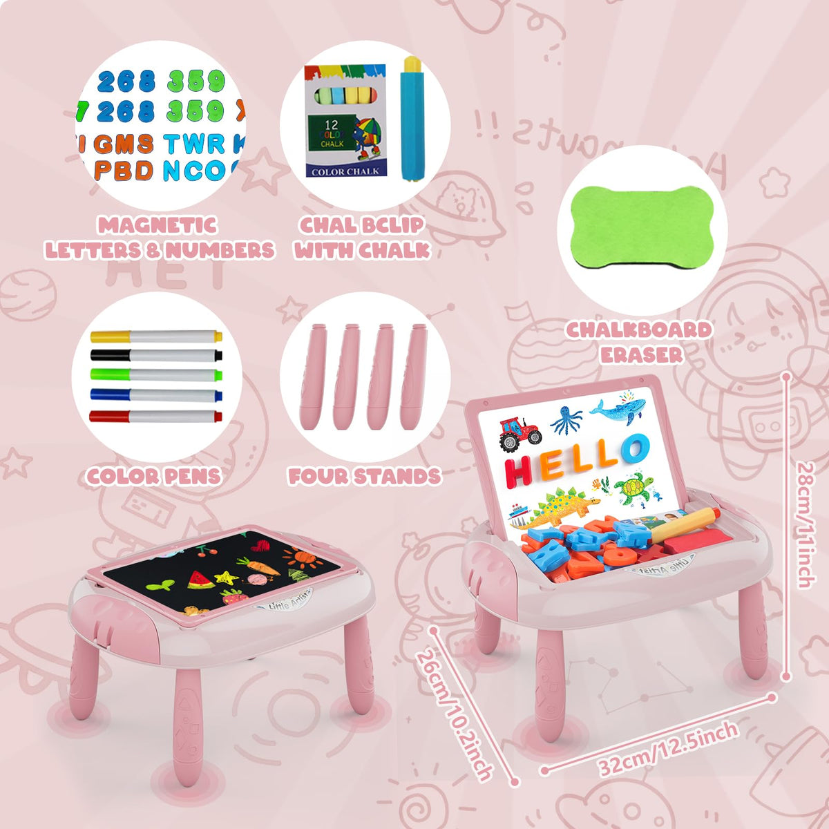 Cokzer double-sided magnetic whiteboard invites letters, numbers, and creative play.