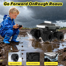 Cokzer RC car amphibious water test with splash and forward motion