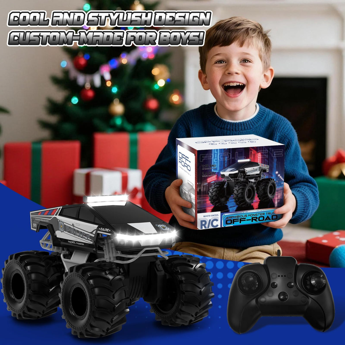 Cokzer RC Car independent suspension for smooth rides on obstacles.