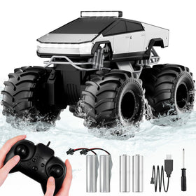 Cokzer amphibious RC car front view showing rugged all-terrain design for outdoor play