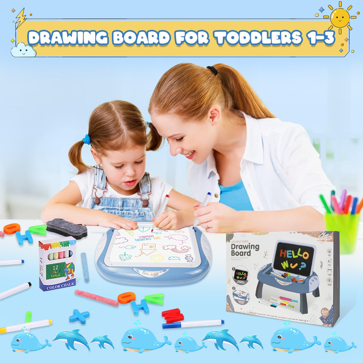 Cokzer doodle table with removable legs for table or lap play.