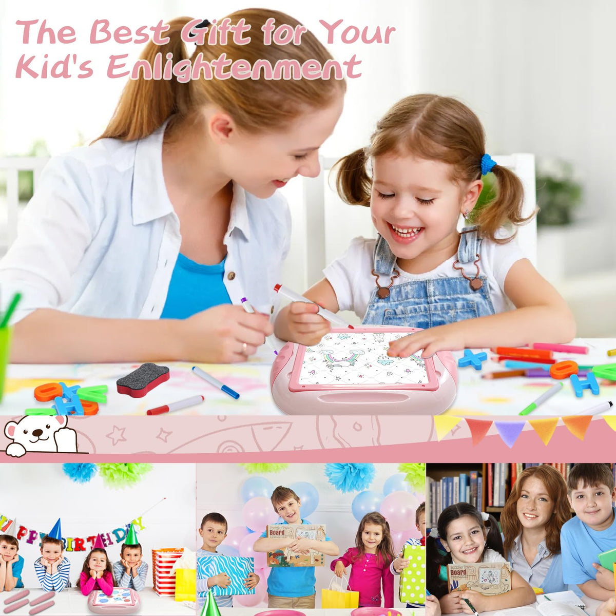 Cokzer toddler drawing table makes a thoughtful birthday gift.