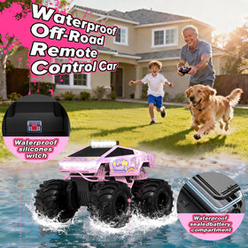 Cokzer Unicorn Cyber Truck RC car waterproof shell enables splash-friendly play.