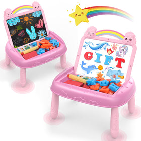Cokzer Unicorn pink drawing board front view, double-sided surface for learning