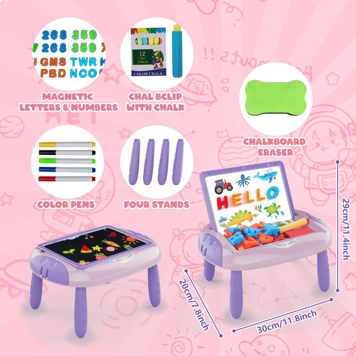 Cokzer unicorn pink double-sided board for art and writing sessions