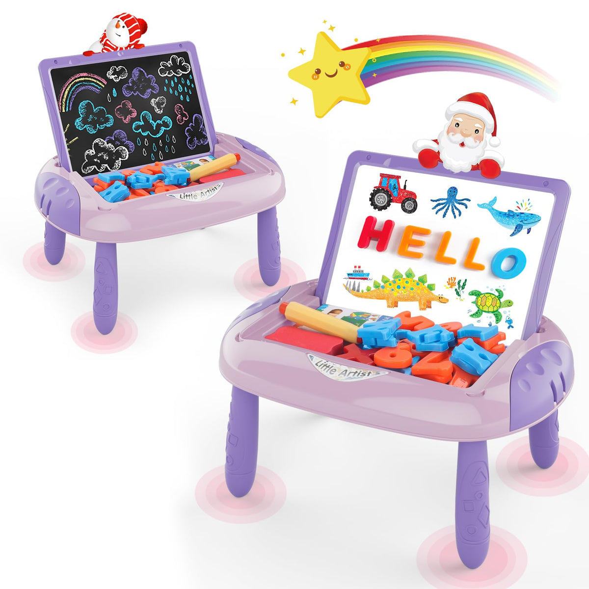Cokzer Unicorn Pink drawing table with magnets for colorful doodles