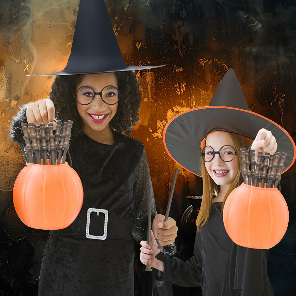 Col-Pary Halloween party prop set featuring wands and glasses