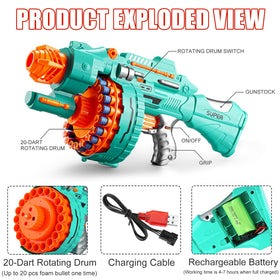 ColdFire 20-dart rotating drum shown for rapid-fire play sessions.
