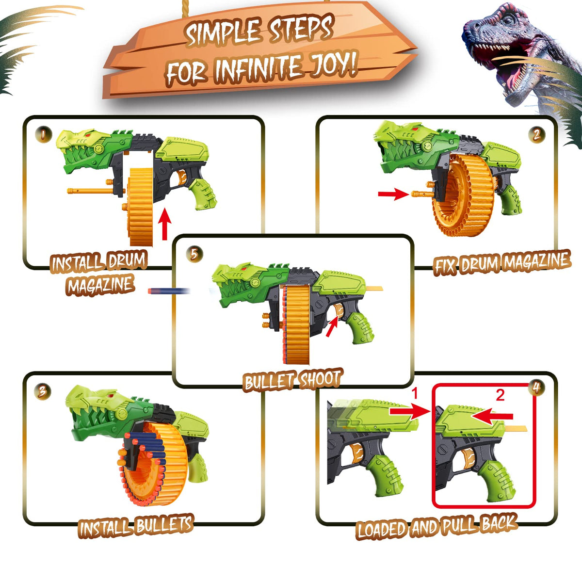 Coldfire pump-action blaster fires one dart at a time.