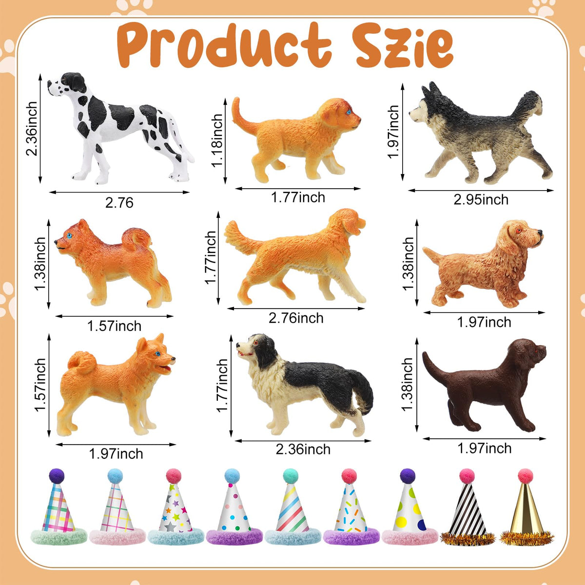 Colingmill animal cake toppers set adds dog-themed whimsy.