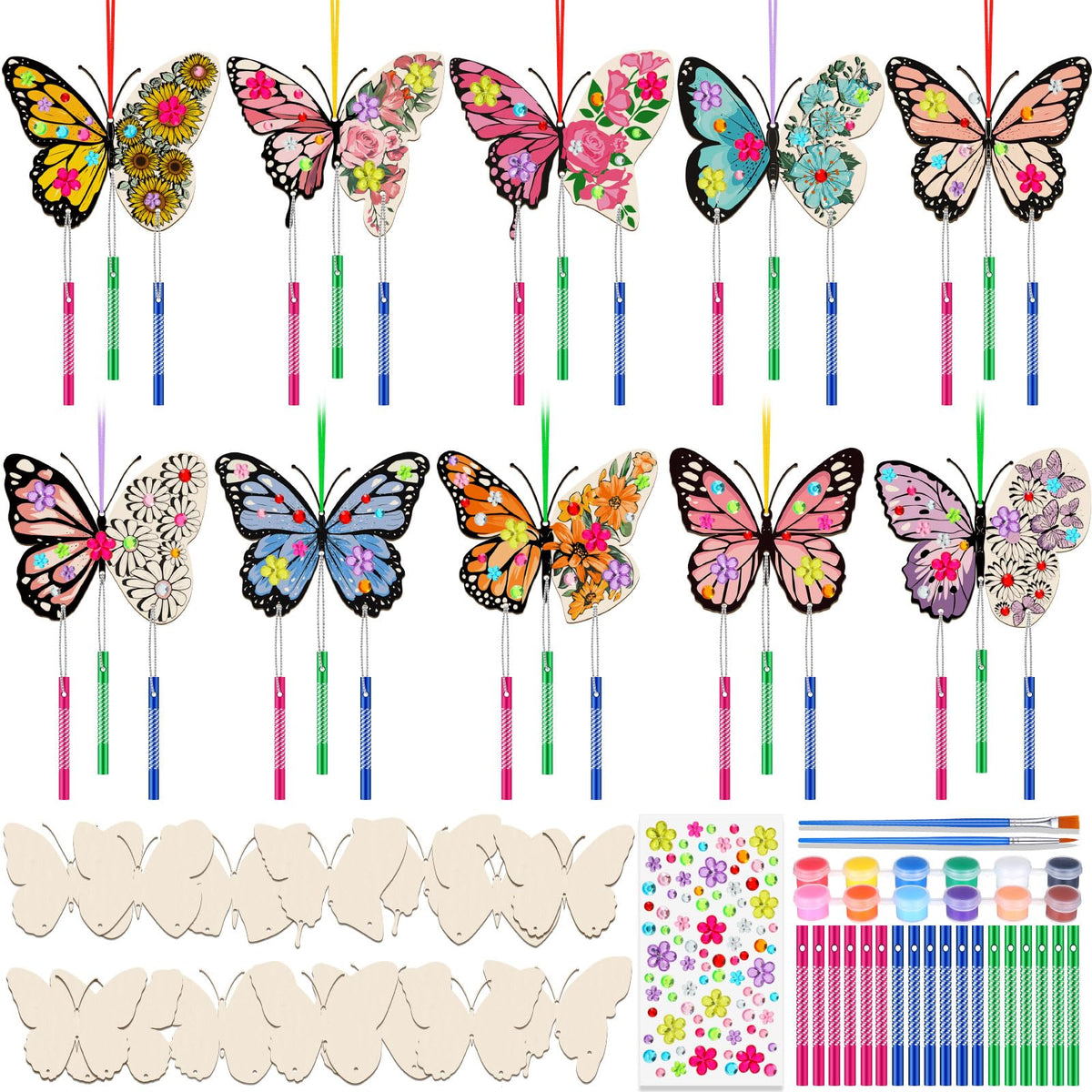 Colingmill butterfly wind chime boards for DIY art projects and vivid painting.