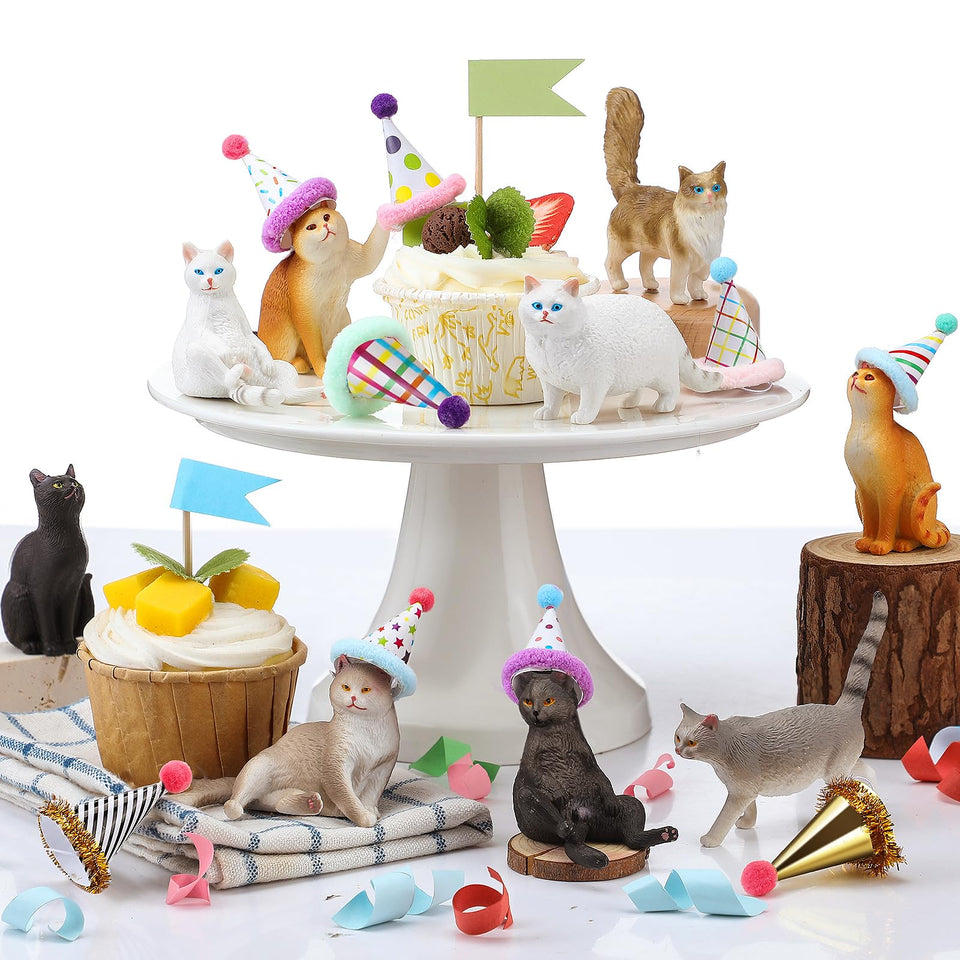 Colingmill cat birthday figurines for cake toppers add playful charm