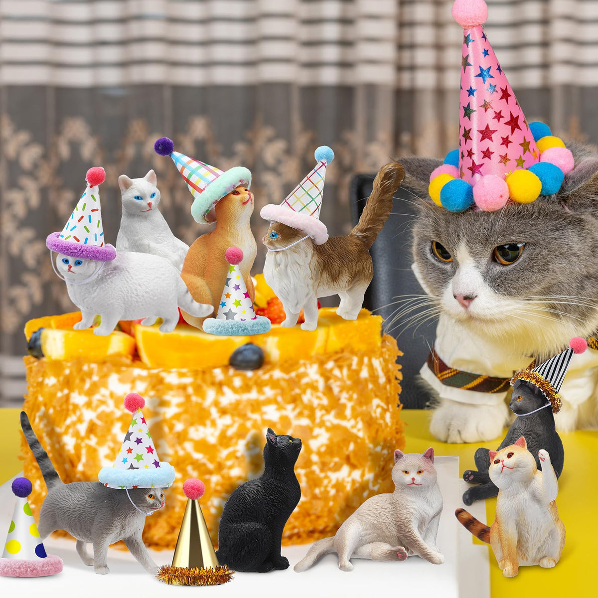 Colingmill colorful cat party toppers for memorable celebration