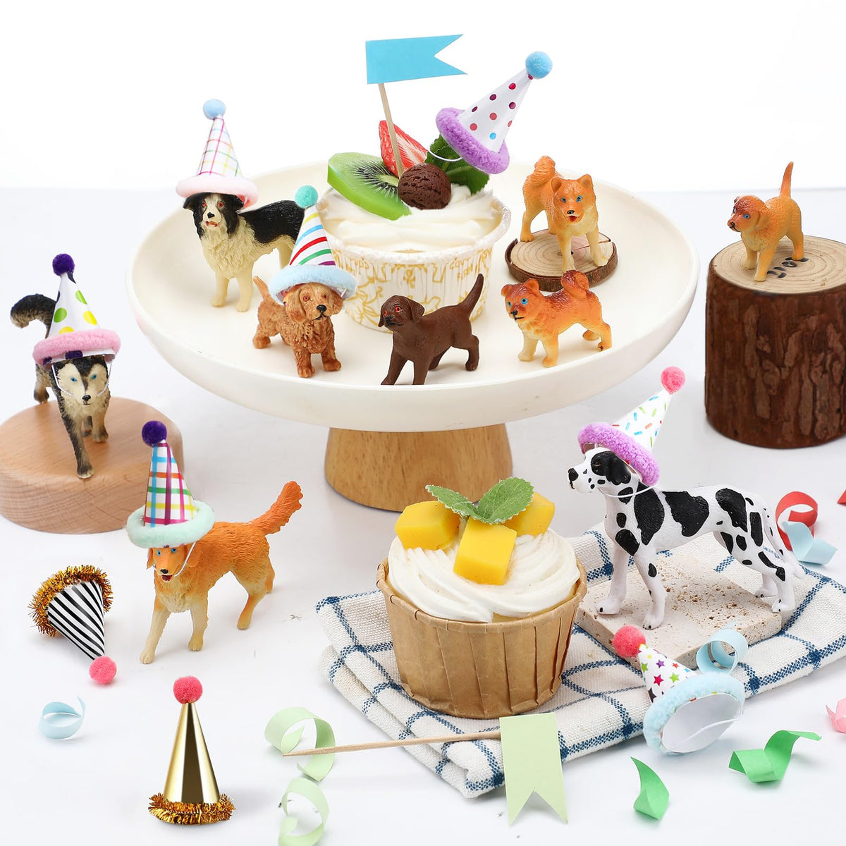 Colingmill dog birthday figurines decorate cakes with playful charm.