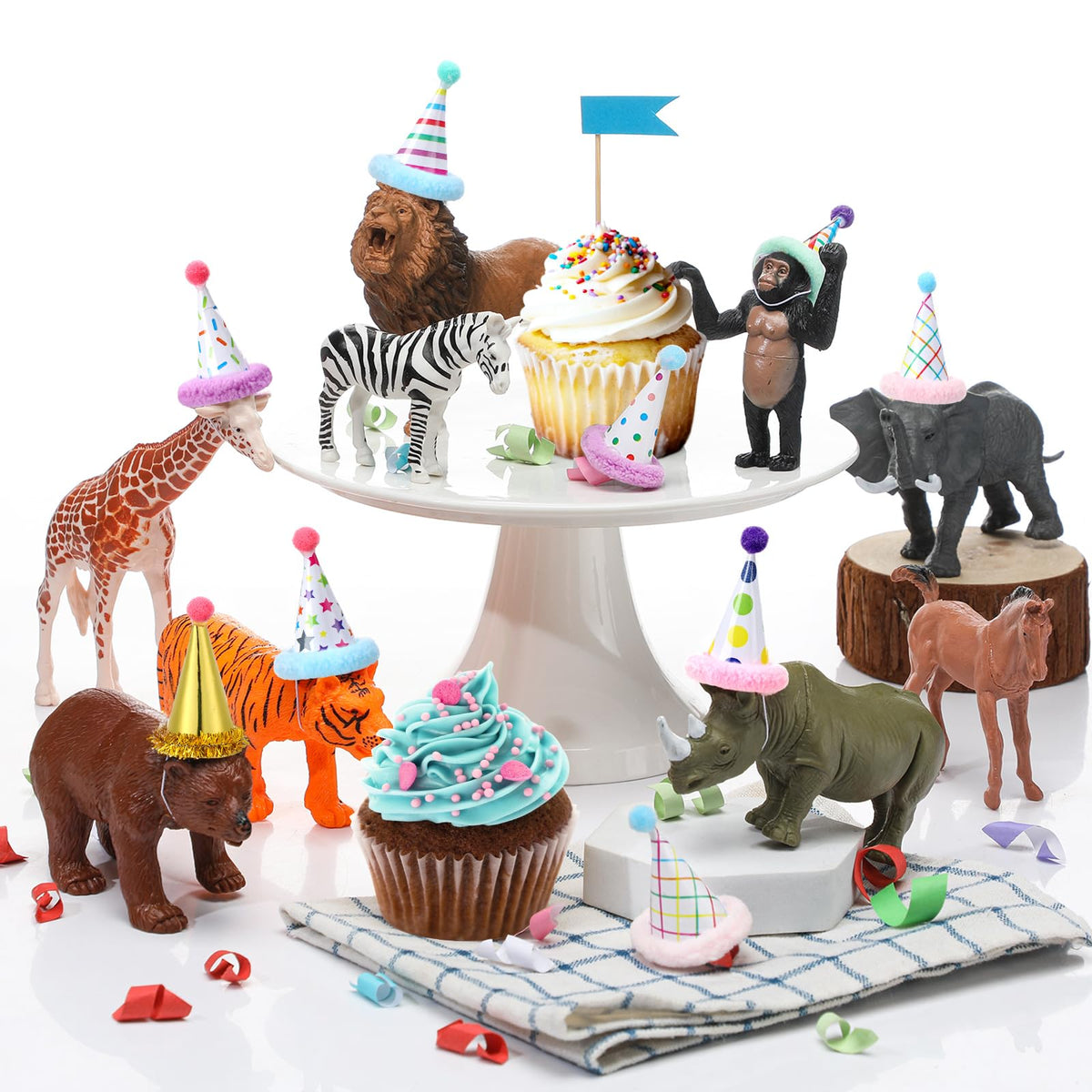 Colingmill jungle animal toppers decorate cakes and cupcakes