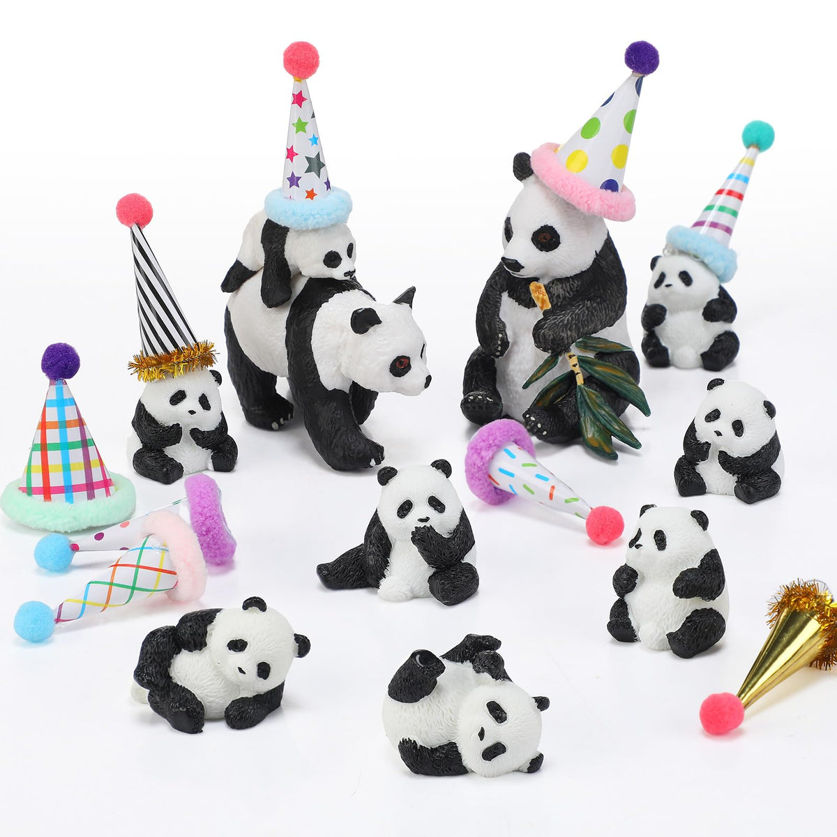 Colingmill mini birthday hats complete panda toppers for party flair.