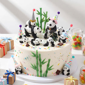 Colingmill panda cake toppers figures decorate cakes with cute detail.