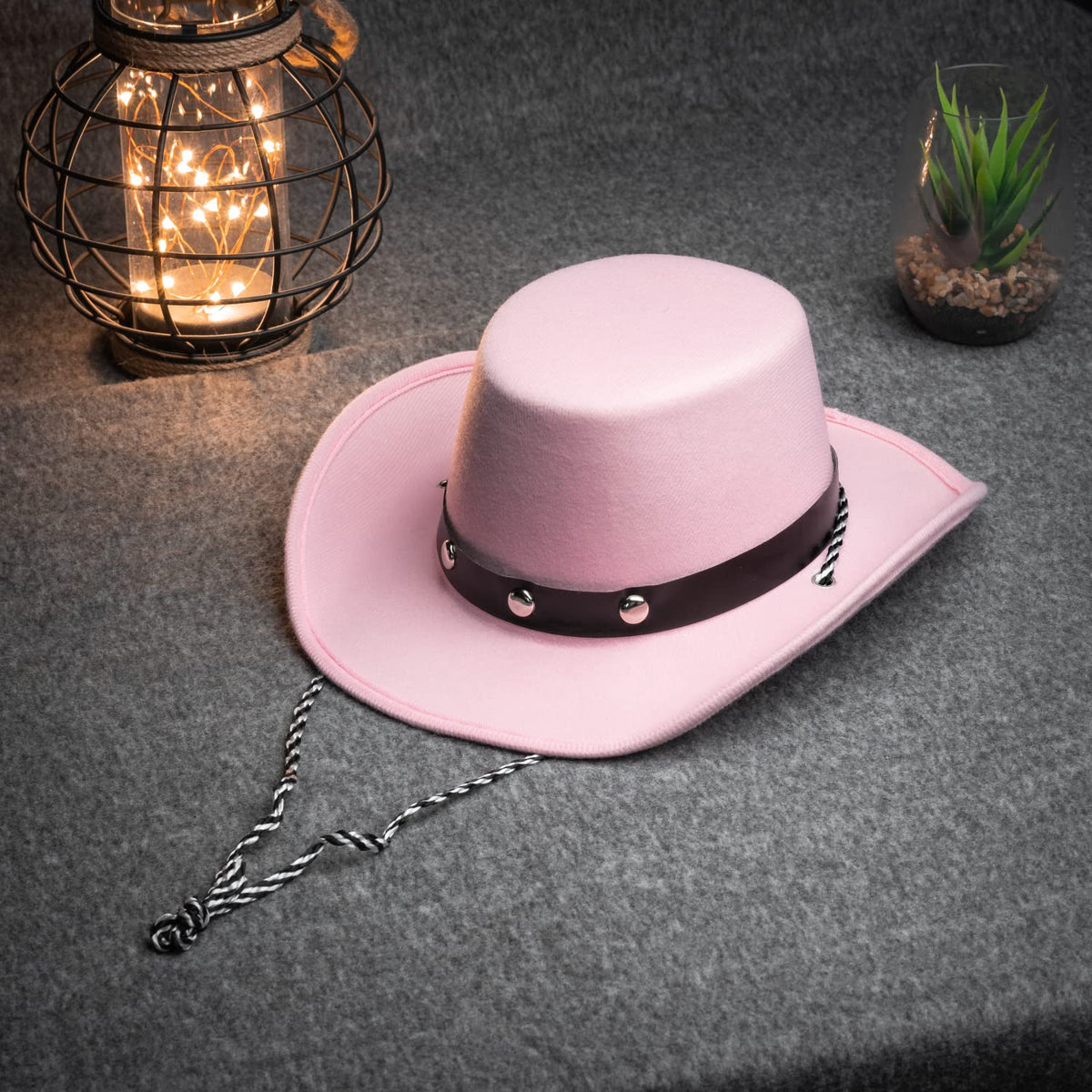 COLLECT PRESENT baby cowboy hat pink sun protection for daytime wear.
