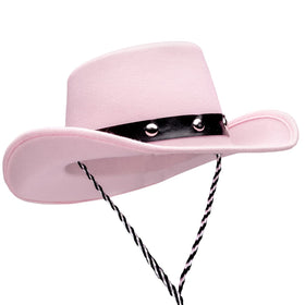 COLLECT PRESENT toddler pink cowboy hat adjustable drawstring for secure wear.