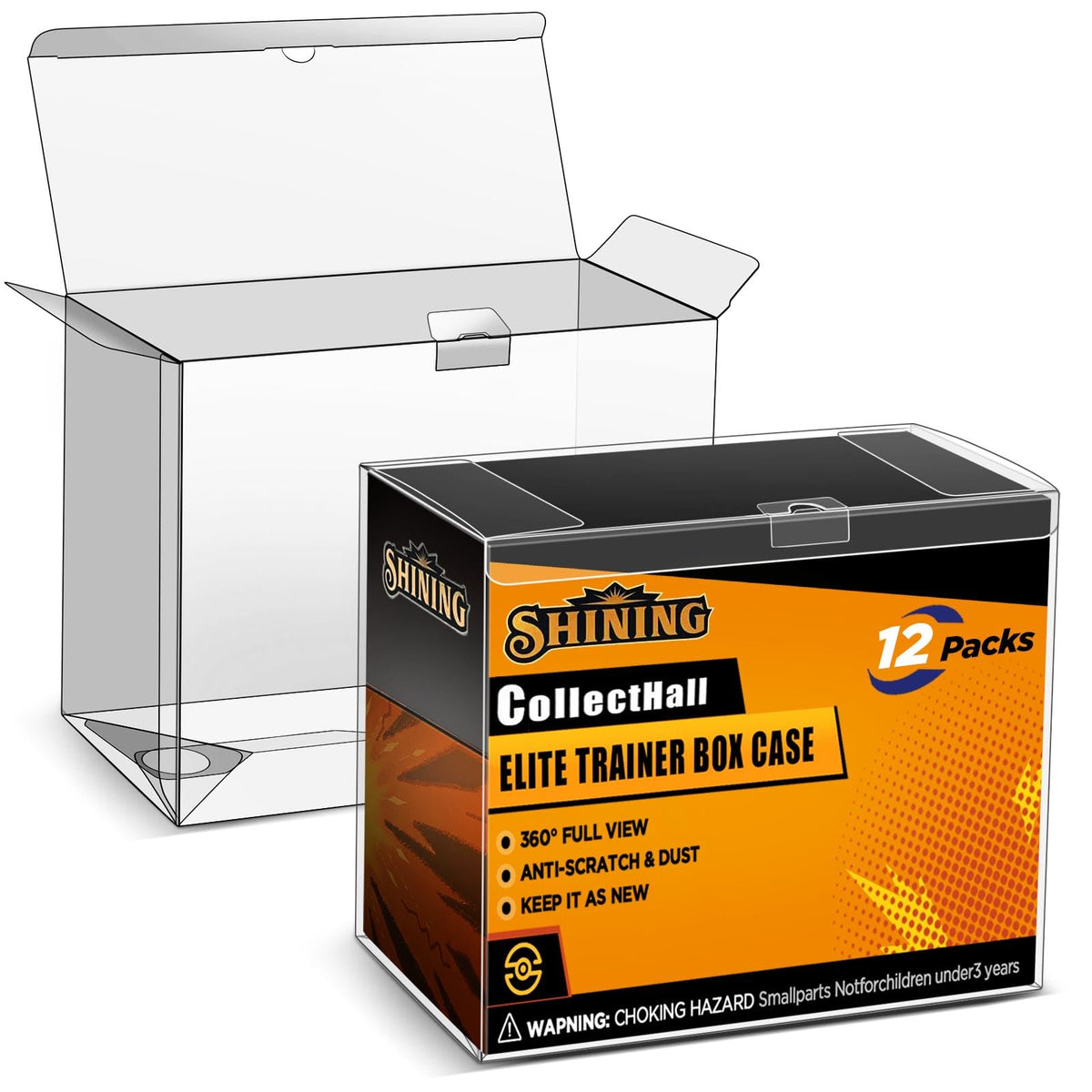 CollectHall Elite Trainer Box Protector Case 12-Pack provides secure ETB storage and protection.