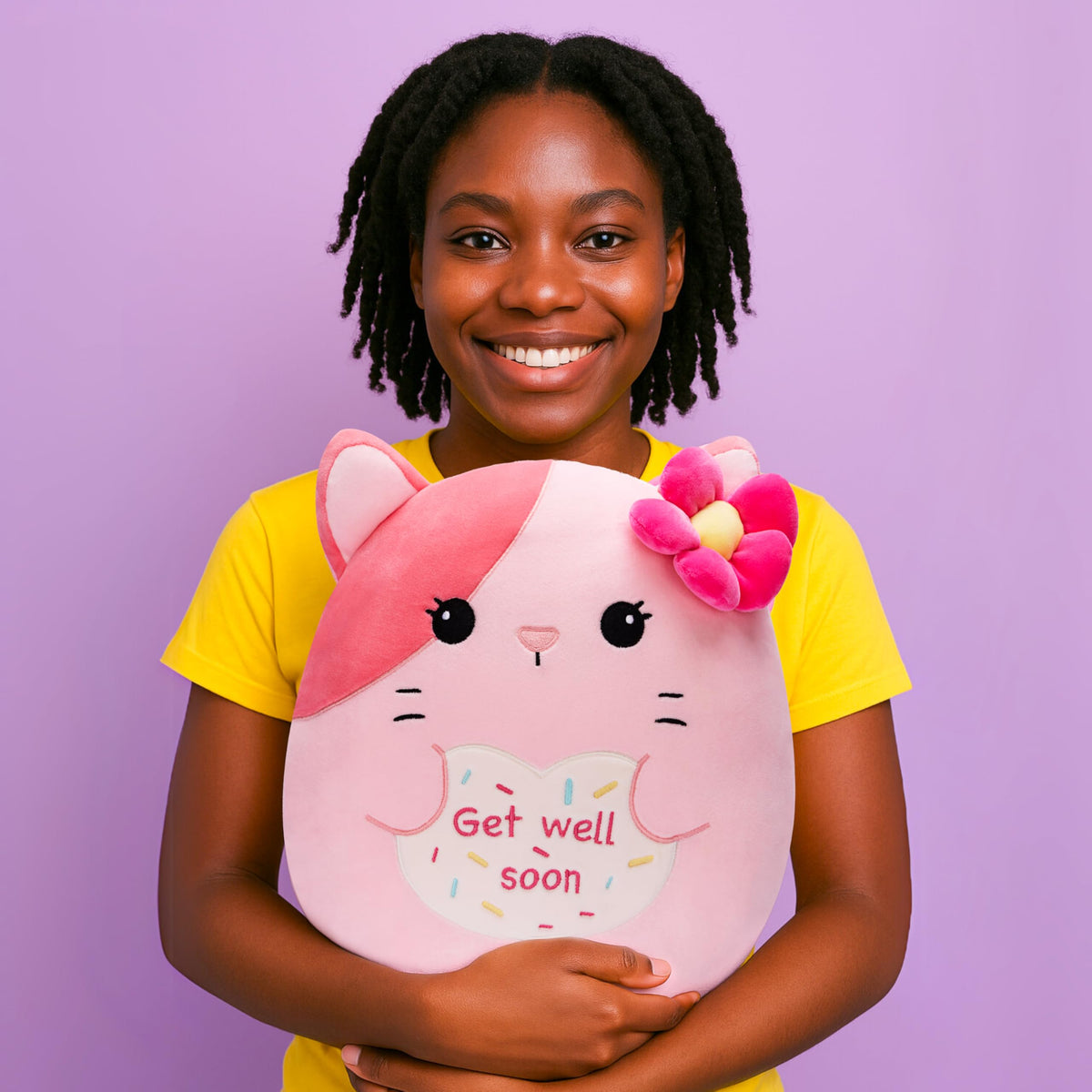 Colliyarko Get Well Cat Pillow on bed adds cozy decor and support