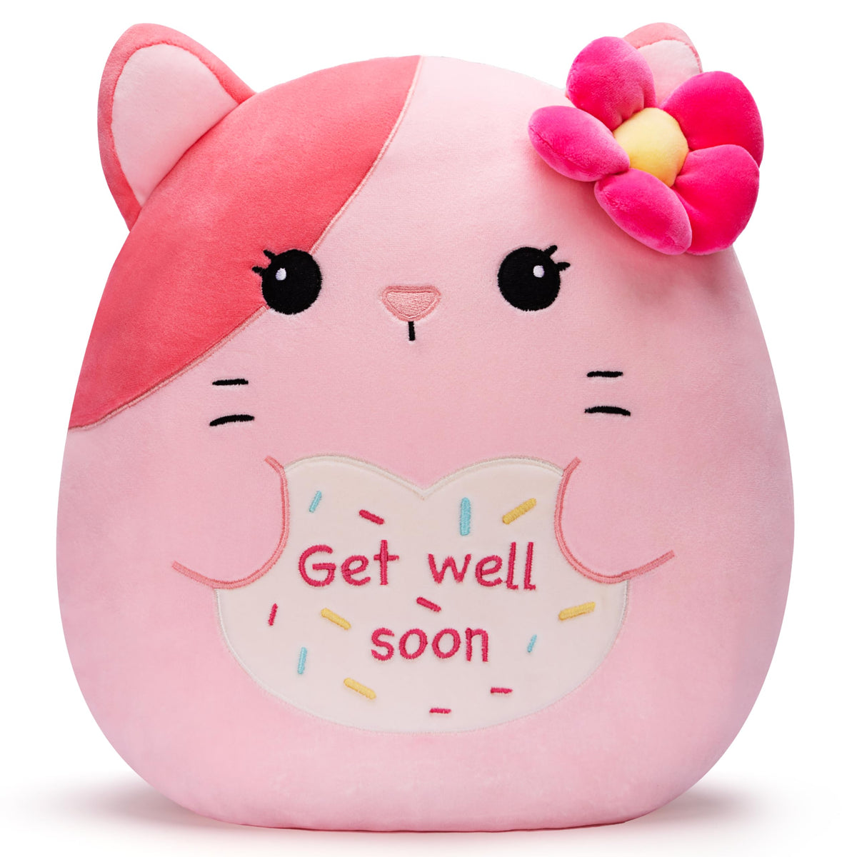 Colliyarko Get Well Cat Pillow 12.5 inch plush cushion for comforting hugs