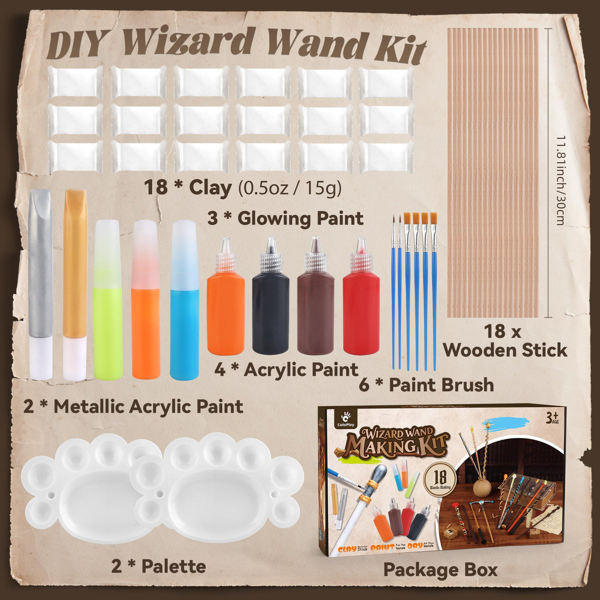 ColoPlay glow paints for wands spark luminous, glow-in-the-dark magic projects.