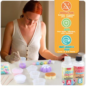 ColoPlay Taba Squishy Kit self-releasing bubbles during pour for quality outcomes