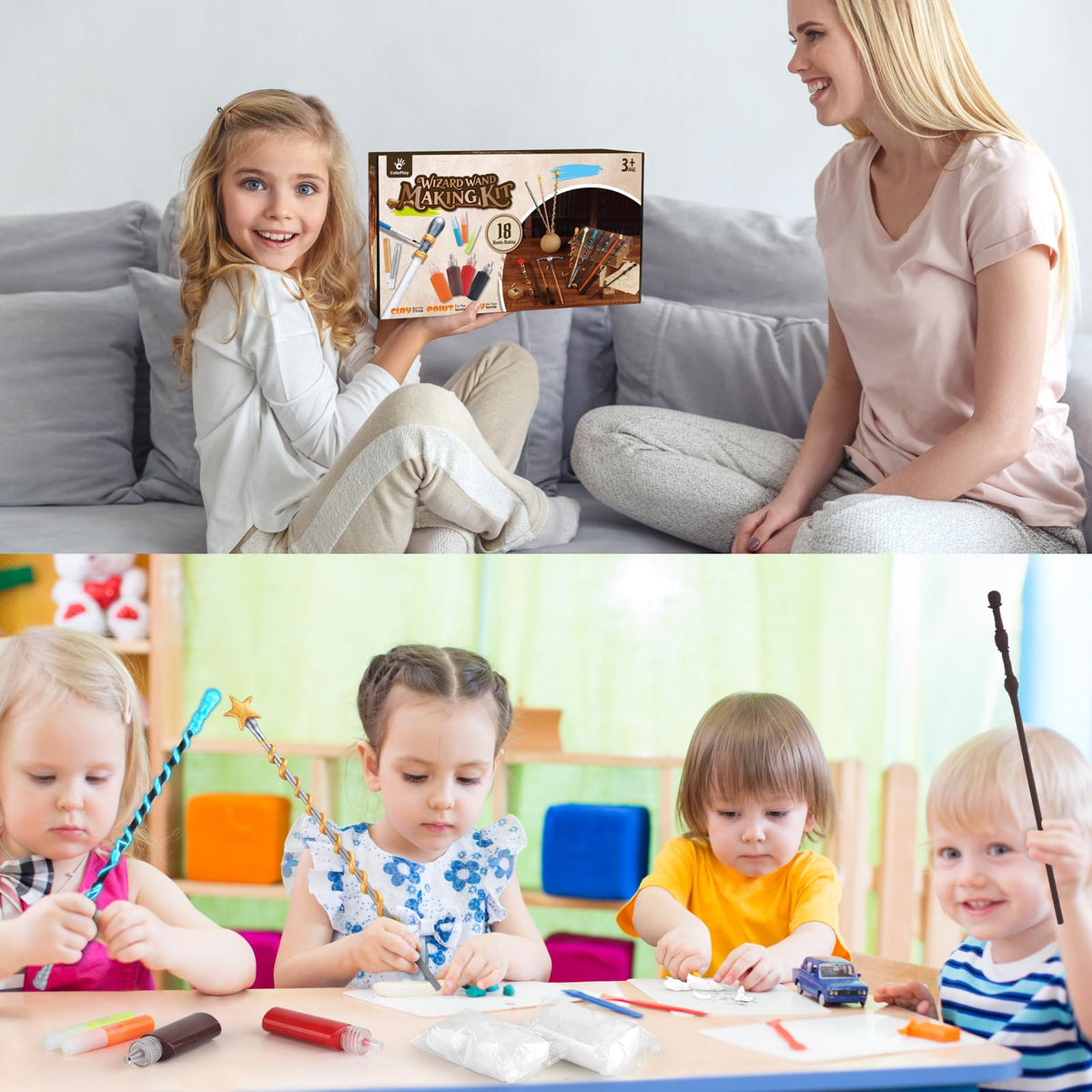ColoPlay wooden wands for crafting sturdy, kid-friendly wand designs.