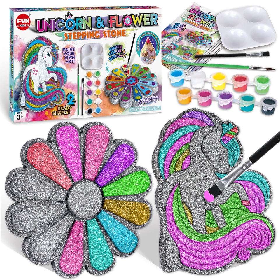 COLOR MY WAY PYO stepping stones pack box for at-home mosaics and family crafts.