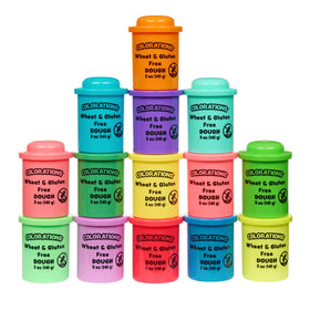 Colorations 14-color dough tubs for vibrant color mixing and creative play.