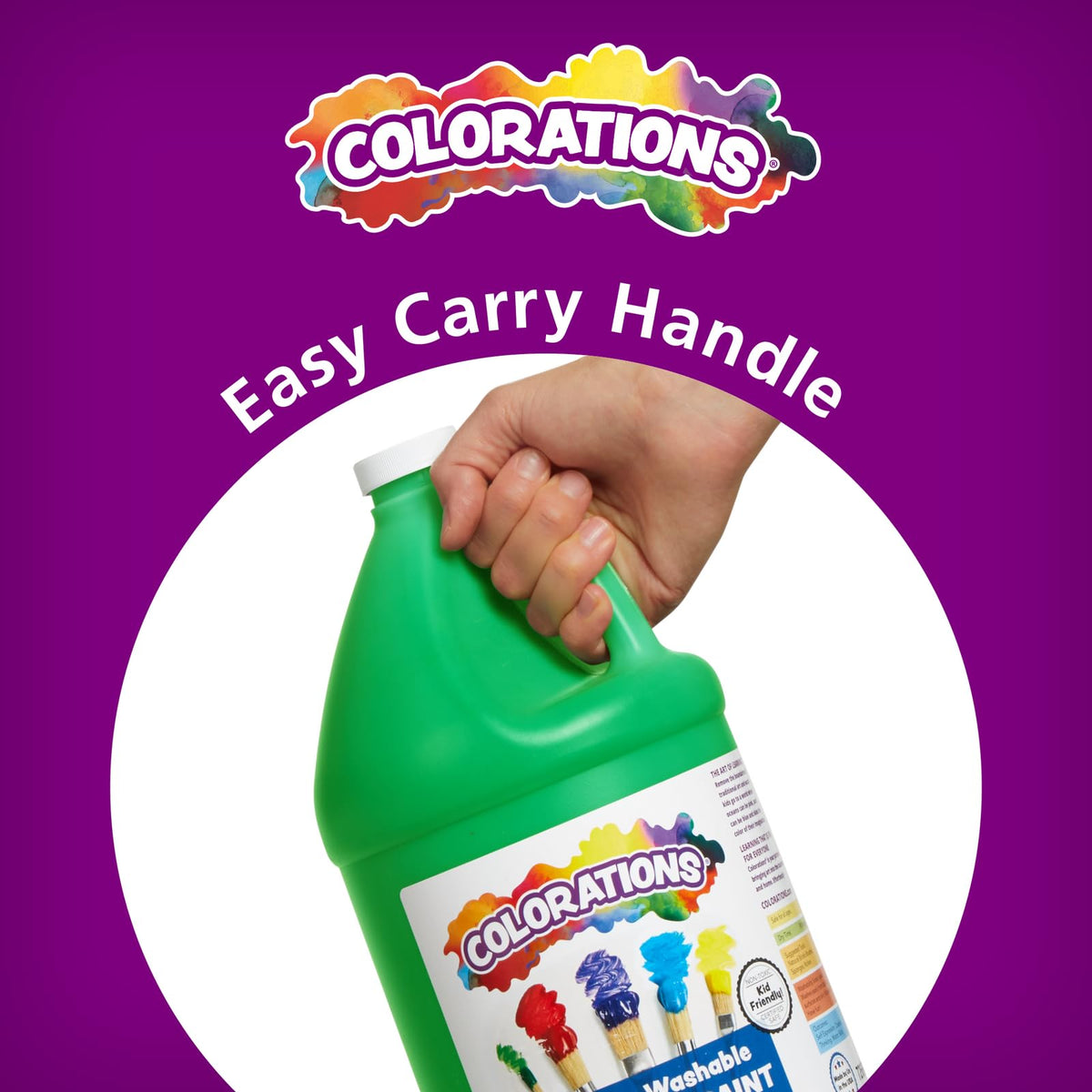 Colorations brush applying magenta paint for arts and crafts.