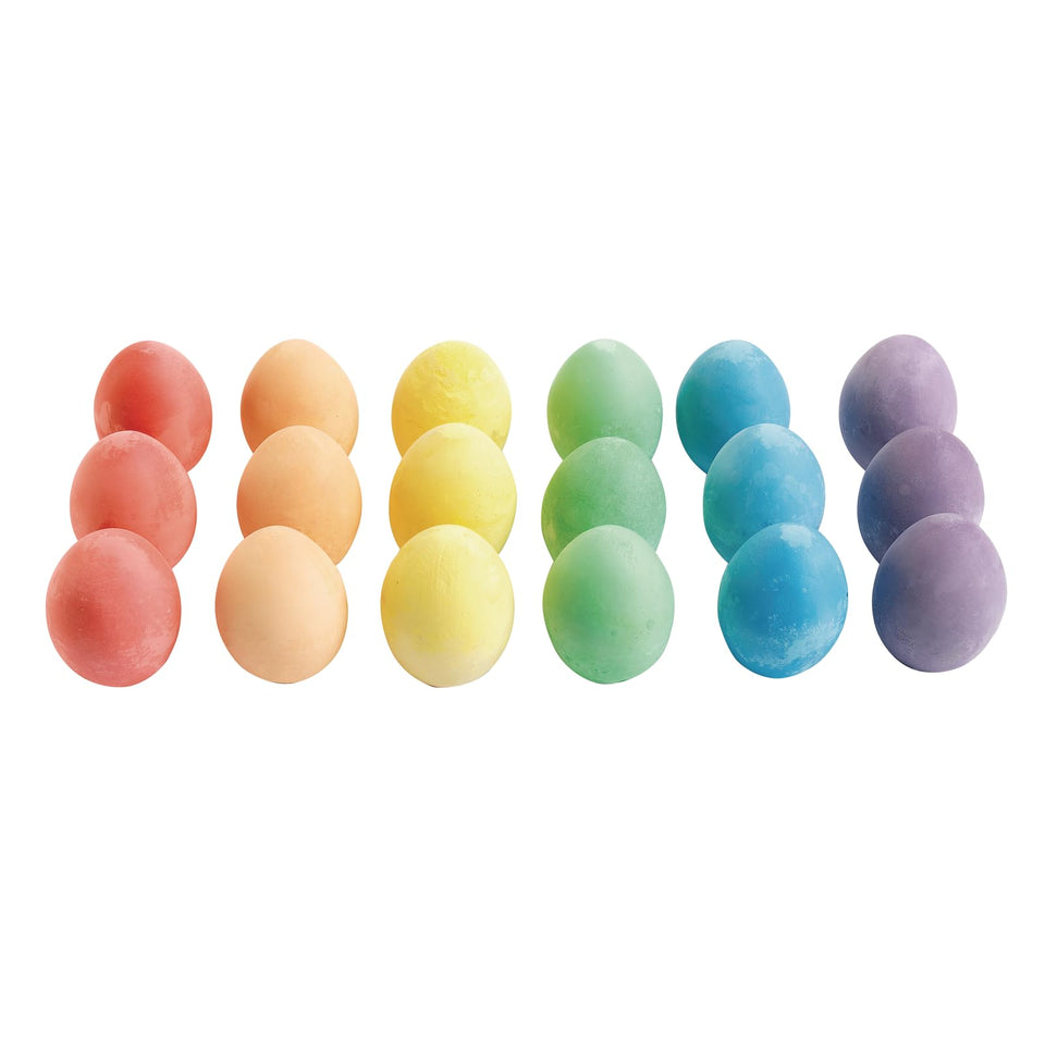 Colorations chunky chalk eggs set of 18 pack shot for versatile outdoor sidewalk art.