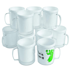 Colorations design your own mugs kit with 12 mugs ready for decoration.