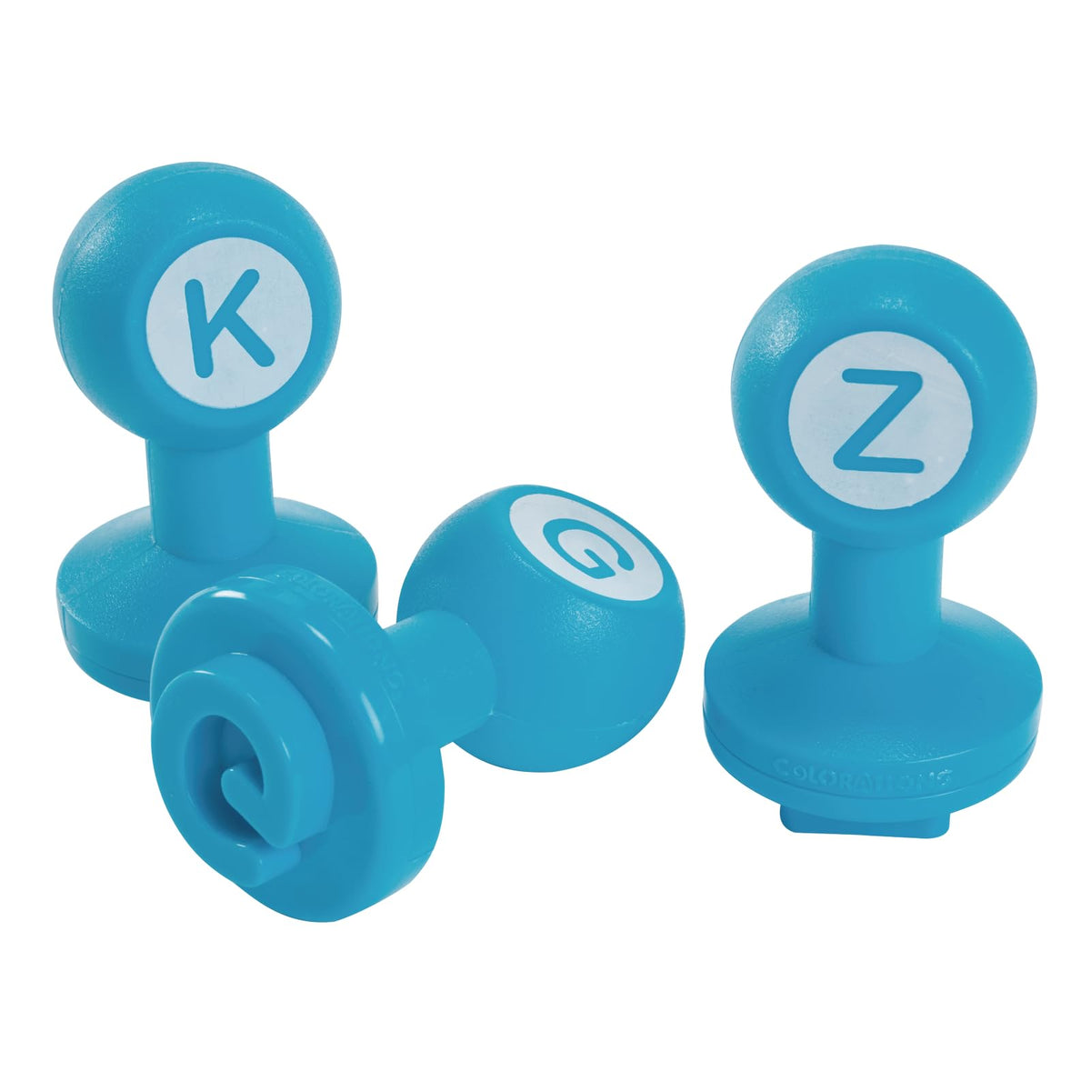 Colorations durable plastic stampers offer easy cleanup after play.